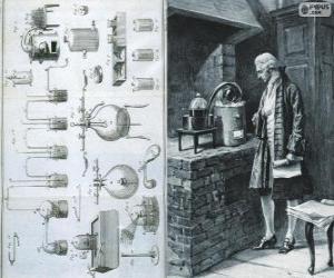yapboz Antoine Lavoisier (1743-1794), Fransız kimyager, modern kimya yaratıcısı olarak kabul.